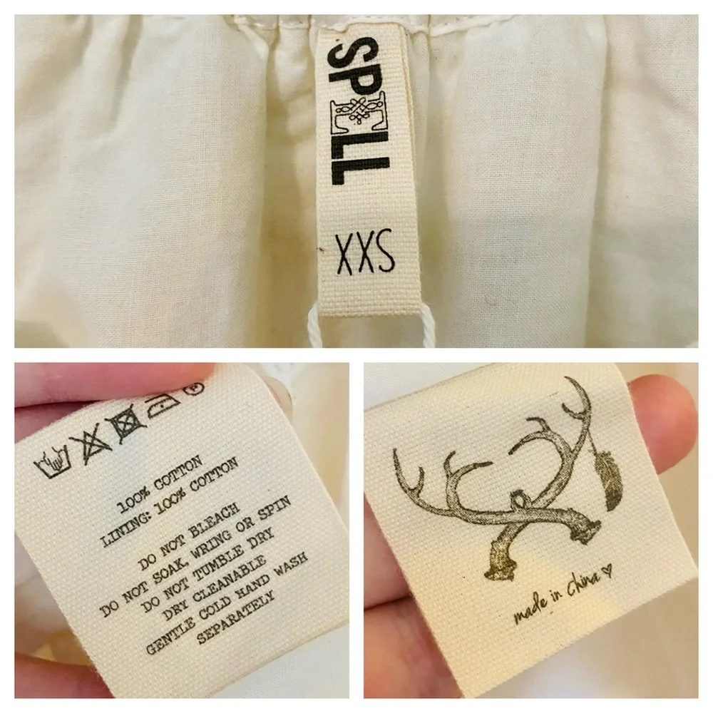 NWT Spell & the Gypsy Collective White/Cream Cassidy Mini Dress - Picture 16 of 17